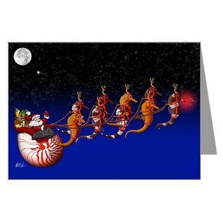 Greeting Cards  Santa Seahorse Sleigh Christmas Cards (Pk of 10