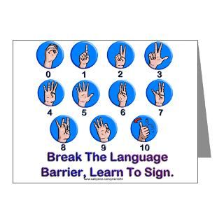 Gifts  Note Cards  Sign Language Numbers Note Cards (Pk of 10)