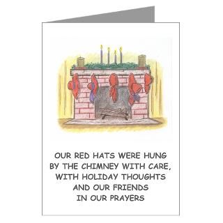 red hat christmas Greeting Cards (Pk of 10)