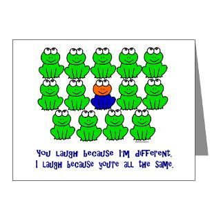 Frogs Note Cards  Being Different FROGS 3 Note Cards (Pk of 10