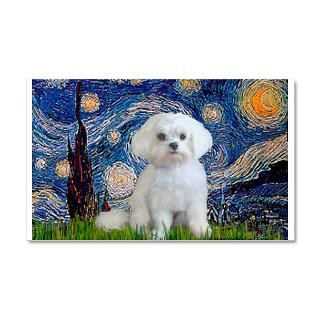 Dog Art Gifts  Dog Art Wall Decals  Starry / Maltese 22x14 Wall