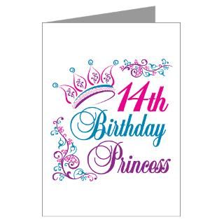 14 Gifts  14 Greeting Cards  14th Birthday Princess Greeting Card