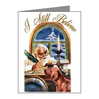 Gifts  Art Note Cards  Santas Irish Setter Note Cards (Pk of 20