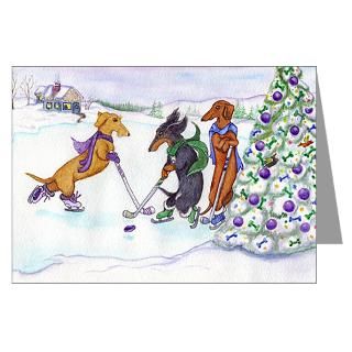 Christmas Greeting Cards  Ice Hockey Dachsies Christmas Cards (20