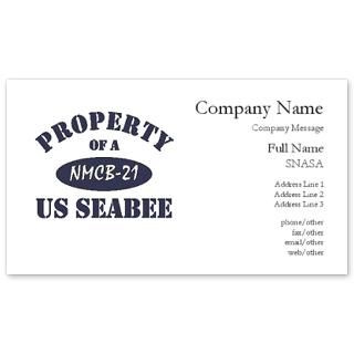 Property of NMCB 21 Seabee Business Cards for