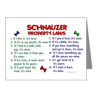 Cute Note Cards  Schnauzer Property Laws 2 Note Cards (Pk of 20