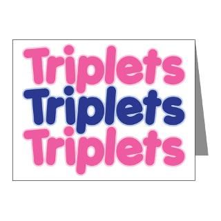 TRIPLETS (2 GIRLS 1 BOY) Note Cards (Pk of 20) by eastovergraphic