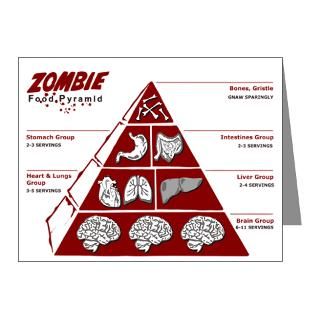 Gifts  Bone Note Cards  Zombie Food Pyramid Note Cards (Pk of 20