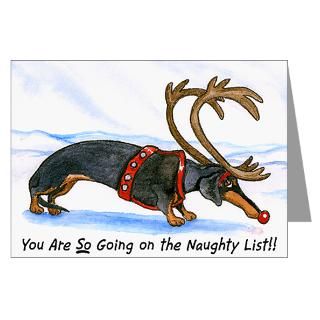  Antler Greeting Cards  Naughty Dachshund Christmas Cards (20