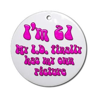 21 Gifts  21 Home Decor  21st Birthday Pink Ornament (Round)