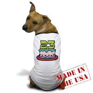 23 Gifts  23 Pet Apparel  23 Year Old Birthday Cake Dog T Shirt