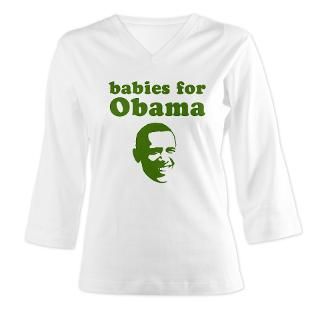2012 Gifts  2012 Long Sleeve Ts  Babies For Obama Womens Long