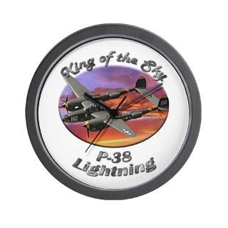 Air Force Gifts  Air Force Home Decor  P 38 Lightning Wall Clock