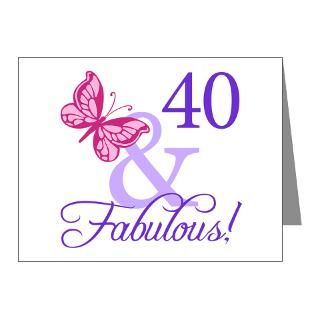 40 Gifts  40 Note Cards  40th Birthday Butterfly Note Cards (Pk