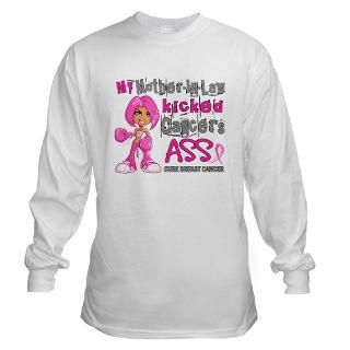 One Kicked Breast Cancers Ass 42 Long Sleeve T Shirt by pinkribbon01