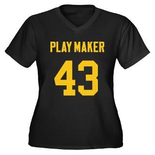 Play Maker 43 Womens Plus Size V Neck Dark T Shir