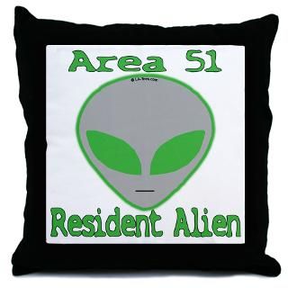 Area 51 Resident Alien Throw Pillow