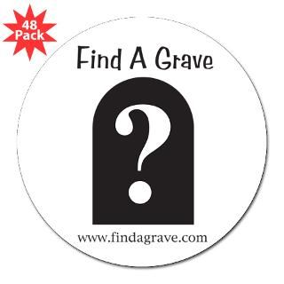 Find A Grave 3 Lapel Sticker (48 pk)