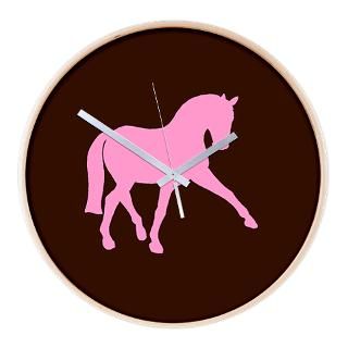 Sidepass Dressage Horse Pink Wall Clock for $54.50