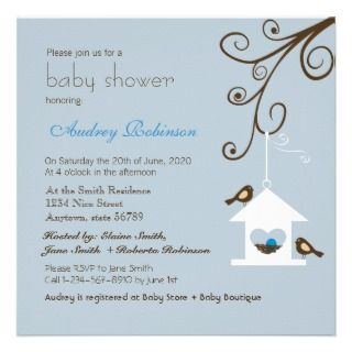 Bird House Baby Shower Personalized Invitation