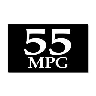 55 mpg (gas mileage bumper sticker)  Earthophilia  Irregular