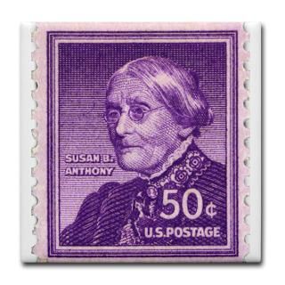 Kitchen and Entertaining  Susan B Anthony 50 Cent Stamp Tile Coaster