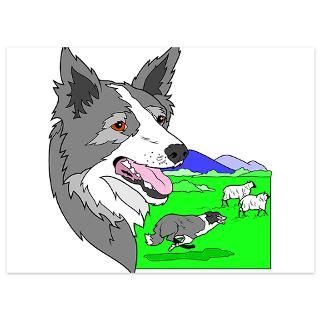 border collie 5.5 x 7.5 Flat Cards