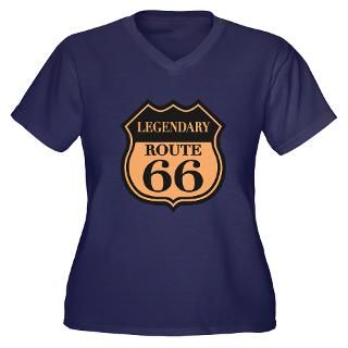 Legendary Rte. 66 Womens Plus Size V Neck Dark T 