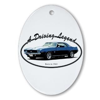 camaro 69 rs ss blue ornament oval