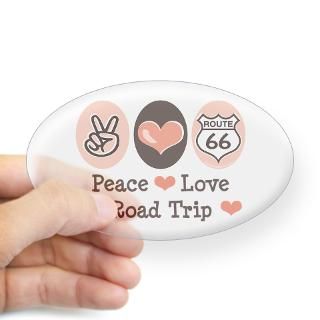 Peace Love Route 66 Road Trip Oval Decal for $4.25
