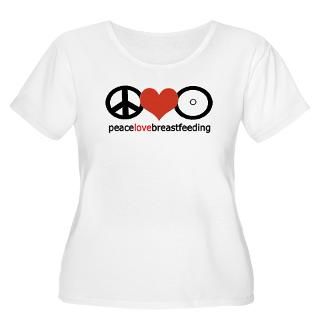 Peace, Love & Breastfeeding Plus Size T Shirt by ThymeLee