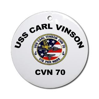 USS Carl Vinson CVN 70 Ornament (Round) for $12.50