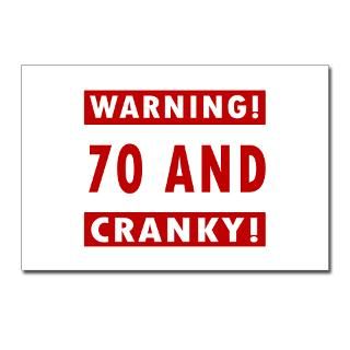 Cranky 70th Birthday Postcards (Package of 8) for $9.50