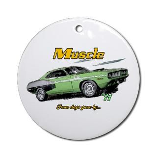 Gifts  American Muscle Cars Seasonal  71 Cuda Ornament (Round