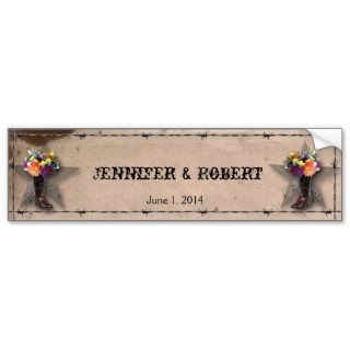 Country Western Barbed Wire Wine Label Bumper Stickers