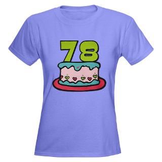 78 Year Old Birthday Cake Womens V Neck T Shirt