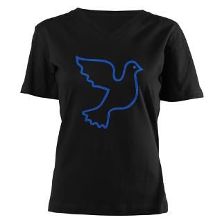 Blue outline dove symbol. The dove represents peace, love, freedom