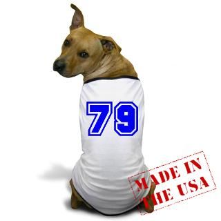 79 Gifts  79 Pet Stuff  Varsity Uniform Number 79 (Blue) Dog T