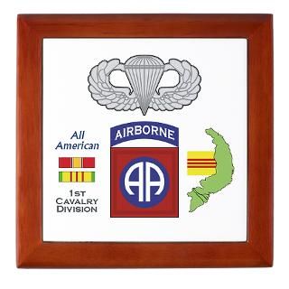 Vietnam Jump Wings   Unit Patches on Keepsake Boxe  A2Z Graphics