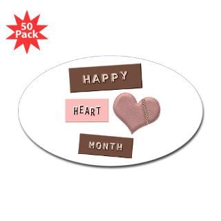 happy heart month oval sticker 50 pk $ 85 99