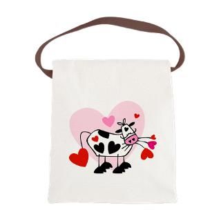 cute valentine cow canvas lunch bag $ 14 85