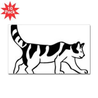 Black and white cat Sticker (Rectangle 10 pk)