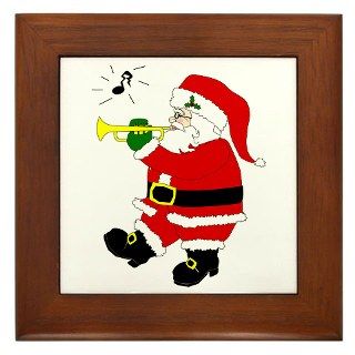 Band Gifts  Band Home Decor  Santa Plays Trumpet Framed Tile