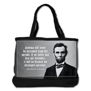 Abe Lincoln Quote on America Shoulder Bag for $88.00