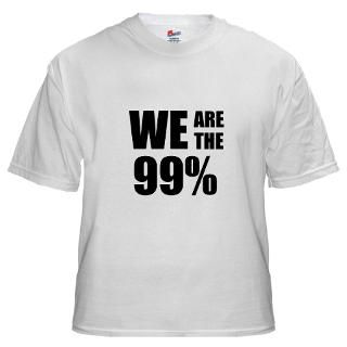 Wall St T shirts  We Are the 99% White T Shirt