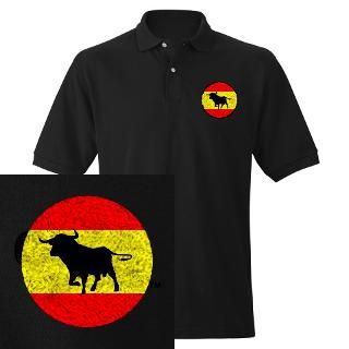 spain bull flag men s polo embroidered $ 32 95