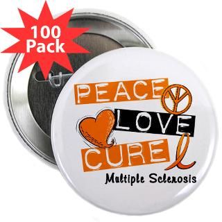 Symbol Love Cure Buttons  PEACE LOVE CURE MS 2.25 Button (100 pack