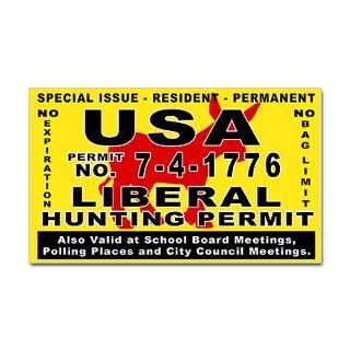 liberal hunt permit rectangle sticker sticker rectangle $ 4 99
