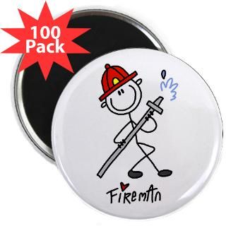 and Entertaining  Basic Stick Figure Fireman 2.25 Magnet (100 pack