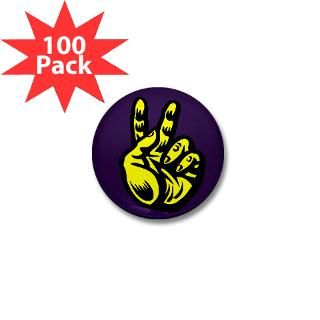 100 Peace Hand Sign 1 Mini Buttons  Buttons and Magnets for Peace